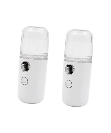 FRCOLOR 2 Pcs Portable Humidifer Mini Face Sprayer Portable Humidifier Cleaner Moisturizing Steamer 10cmX4cmx2pcs Whitex2pcs