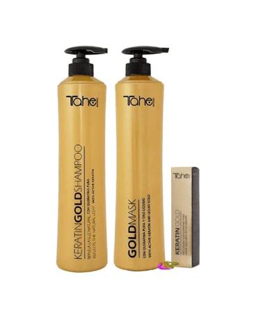 Buy Tahe Keratin Gold Shampoo Mask & Serum Set - 800ml + 30ml | International Shipping Available - Buy Online on GoSupps.com