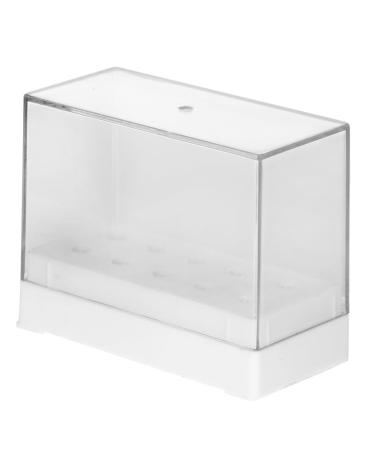 Ipetboom Multifunctional Storage Box 1pc Grinding Head Storage Box White Manicure Grinder Plastic Multi Functional Storage Box