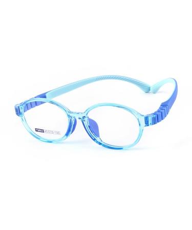 QYAJS Eyeglasses Frame Children Optical Glasses Frame TR90 Flexible Bendable One-piece Safe Eyeglasses Girls Boy Blue (Age 3-5)