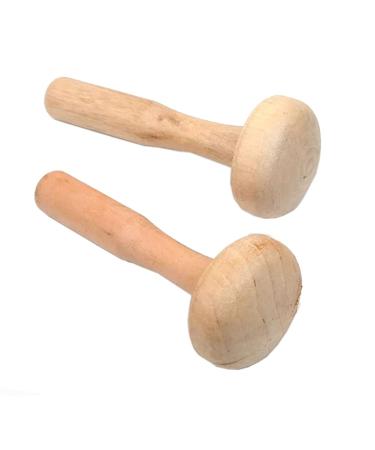 2Pcs Wooden Mushroom Roller Paper Printing Ink Rubbing Printmaking Tool for Art Craft Supplies