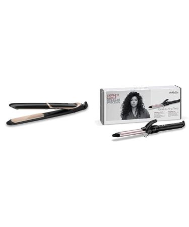 Babyliss Super Smooth 235 smooth iron with ion technology 140 C - 235 C ST393E & 19mm curling iron with a bracket with a narrow diameter for tight curls bundle with curling iron