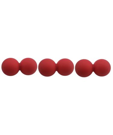 Beavorty 3st peanut-yoga role peanut ball silicone gag Erdnuss-Lacrosse Foot massage Self-massage yoga ball massage ball peanut balls Massage balls Relaxation ball fitness red