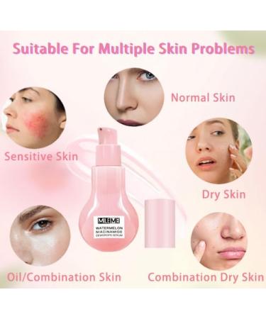 Watermelon Niacinamide Moisturizer Serum | Hydrating Glow Dew Drops | Brightening Moisturizer for Radiant Skin - Buy Online on GoSupps.com