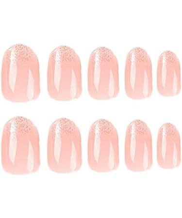 SINLOV French Gradient Fake Nails Almond Glitter False Nails Glossy Press on Nails Ballerina Acrylic Full Cover Fake Nails for Women and Girls - Buy Online on GoSupps.com