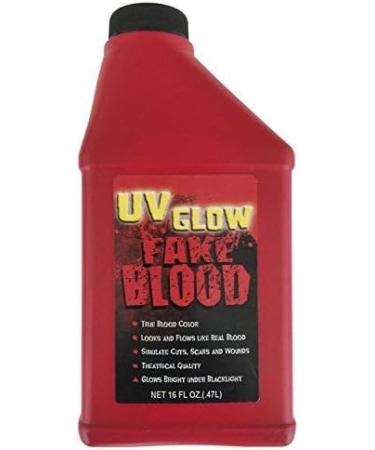 UV Glow Fake Blood 16 Oz - Glows Under Blacklight | Halloween Party Essential - Buy Online on GoSupps.com