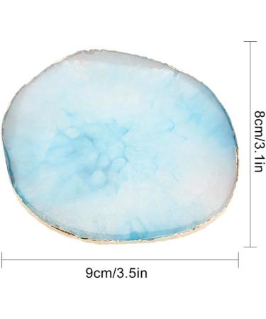 TMISHION Nail Art Palette Polish Mix Palette Nail Polish Mixing Paint Drawing Color Dish Nail Brush Holder Gold Edge Stone Paint Drawing Color Dish Manicure Tool - Buy Online on GoSupps.com