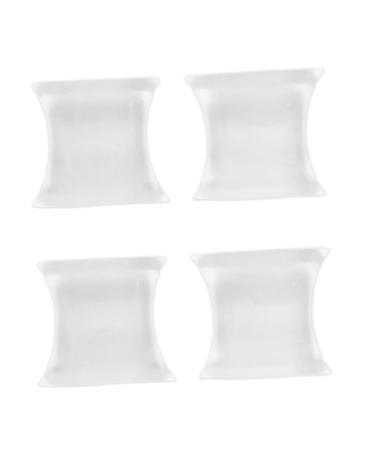 Lurrose Toe Valgus Separators 2 Pair Silicone H-shaped splitter valgus gels separators bunion shim Foot Adjuster Foot Separator Foot Valgus Protector silicone gel supplies 3x2 8cm White