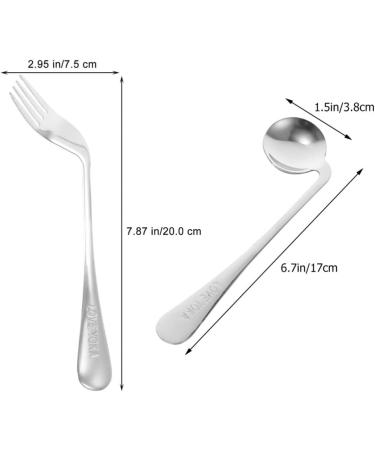 Parkinson's Utensils Set - Adaptive Stainless Steel Spoon & Fork for Disabled Elderly - Easy Grip Self-Feeding Utensils (Right Handed) - Buy Online on GoSupps.com