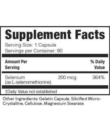 Ultra-Pure Selenomethionine - 200mcg Selenium for Thyroid & Immune Support - 90 Servings - Buy Online on GoSupps.com