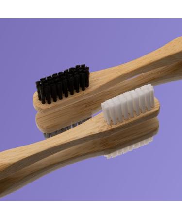 Smilebite Bamboo Toothbrush - Eco-Friendly Vegan Plastic-Free Dental Care for Adults | Black Nylon Bristles - Buy Online on GoSupps.com