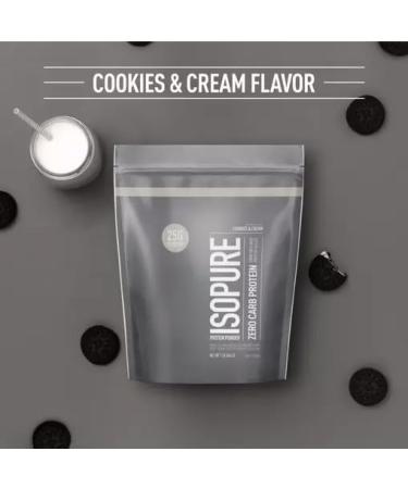 Isolate Pure Iso Pure Zero Carb Protein Powder | From 100% Whey Protein Isolate | 25g Protein 110 Calories 0g Carbs | Lactose Free Sugar Free Gluten Free Added Vitamins & Minerals | 15 Servings 1LB (Cookies & Cream) Cookies & Cream 454 g (Pack of 1) - Buy Online on GoSupps.com