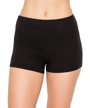 ALWAYS Women Premium Soft Yoga Shorts in Black - Medium, Perfect for Workout, Running, Dance, Volleyball - Sho128 - Buy Online on GoSupps.com