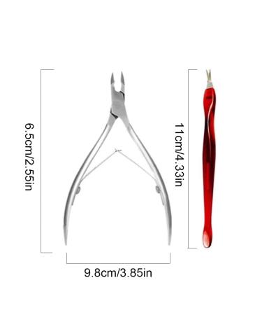 Premium 2-Part Nail Skin Pliers & Dead Skin Fork Set - Stainless Steel Nail Cutter for Perfect Toenail & Nail Care - Buy Online on GoSupps.com