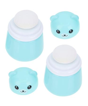 FOMIYES 2pcs Body Powder Box Makeup Powder Puff Baby Powder Puff Box Body Talcum Powder Dispenser Empty Powder Case Baby Talcum Powder Boxes Talcum Powder Puff Box Talcum Powder Puff Case 10x7cm Blue