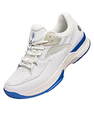FitVille Wide Pickleball Shoes for Men All Court Tennis Shoes with Arch Support for Plantar Fasciitis 10.5 Wide White