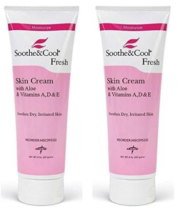 Medline Soothe & Cool Moisturizing Skin Cream with Aloe and Vitamin E Scented 8 oz. Tube (Pack of 2) 8 Ounce (Pack of 2)