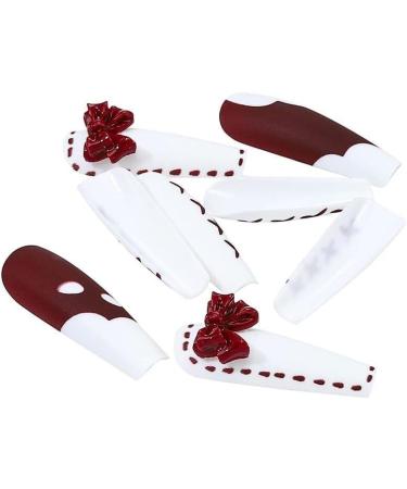 With Solid Glue Nail Lamp Christmas False Nails Long Fake Nails Red Bow Press On Nails Ballerina Acrylic Stick On Nails 24pcs For Women And Girls 1 count (Pack of 1) Red - Buy Online on GoSupps.com