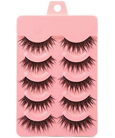 5 Pairs Handmade Natural Long False Eyelashes - Black | Thick Fake Eyelashes for Makeup - Buy Online on GoSupps.com