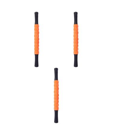 Healeved 3 STK Massage roller Rod Massage tab Muscle Roll Triggerpunkt Rollerstick Roller stick for muscle massage trigger point foam roller Roll Core massage roller plastic fitness scratches yoga orangeex3stk 43x3.5cmx3pcs