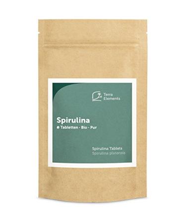 Terra Elements Organic Spirulina Tablets (500 mg 240 pcs) I Microalgae I Rich in natural iron I 100% pure I Vegan I Raw food