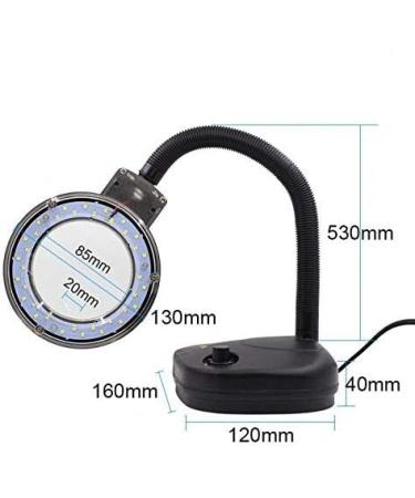 Magnifiers Desktop Magnifying Glass HD Mirror 85MM Soft Light 5 Times 10 Times Black Compatible with Electronic Lighting Reading Maintenance Magnification Detection Reading Aids - Buy Online on GoSupps.com
