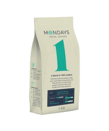 Lundi NR.1 coffee beans, 1% Arabica, mild roast, 1 kg