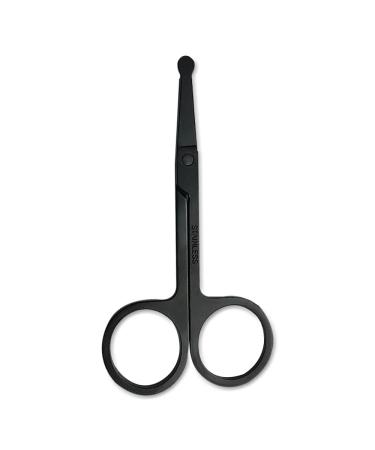 Stainless Steel Nose Hair Scissors for Trimming Facial Hair Ear Hair Eyebrow(Black) - Buy Online on GoSupps.com