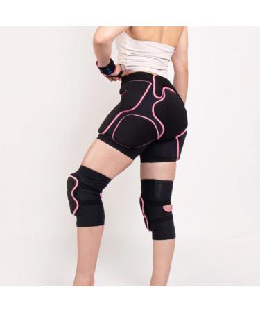 BelugaDesign Women's Padded Shorts Knee Set | Winter Sports Protective Gear | Large Black Pink - Buy Online on GoSupps.com
