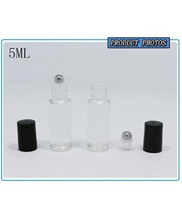 6 Pieces 5ml Transparent Empty Rollers for Essential Oil - Glass Bottles with Stainless Steel Roll Balls for Perfume Makeup & Cosmetics - International Shipping - Buy Online on GoSupps.com