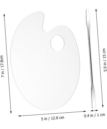 TEHAUX Acrylic Mixing Palette Set - Clear Cosmetic Palette for Foundation & Nail Polish | Perfect Powder Mixing Plate with Spatula - Buy Online on GoSupps.com