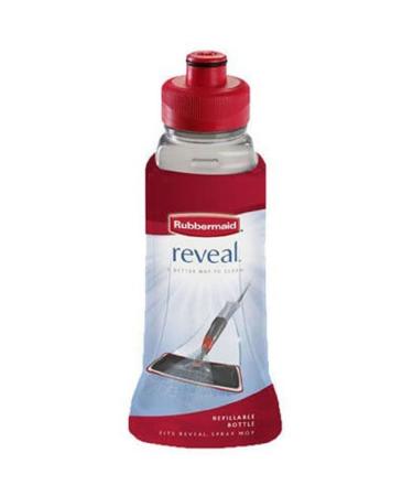 Rubbermaid Reveal Spray Mop Replacement Bottle, Leak Free, Refillable Bottle for Mopping Cleaning on Multi-Purpose Surface Clear/Red 1-Pack