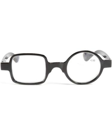 XWGlory Retro Leopard Eyeglasses for Elderly - Asymmetric Round Square Reading Glasses for Men & Women - Presbyopia Black +1.5 - Buy Online on GoSupps.com