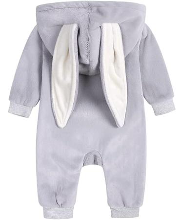 Kids Tales Newborn Baby Winter Romper | Rabbit Ear Hooded Zipper | 6-9 Months | Thick Fleece - Buy Online on GoSupps.com
