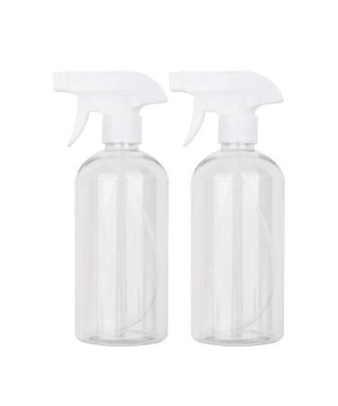 16.9 oz Plastic Spray Bottle Trigger Empty Spray Bottles Clear Refillable Container for Water, Essential Oils, Hair, Cleaning Products, Adjustable Head Sprayer and Stream (2 Pack) Clear 2 Count (Pack of 1)