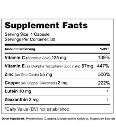 Visual Advantage Premier Formula for Eye Health - Three Month Supply - Developed for Age Related Macular Support (AMD) - Only 1 Pill Per Day - Buy Online on GoSupps.com