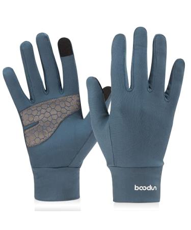 Arcweg Running Gloves Winter Thermal Anti-Slip Touchscreen Gloves Fleece Lining Gloves Men Women for Walking Cycling Driving Blue S/M