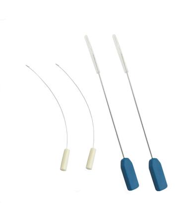Fbshicung 4Pcs Needle Threader,Verlock Serger Looper Threader/Needle Threader for Sewing Machine Needles 4pc(2pc Blue+2pc White)