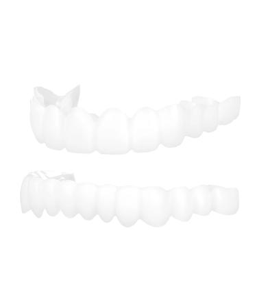 2Pairs Fake Teeth, Veneer Snap-in Teeth, Veneers Dentures for Men and Women, Top Teeth for Snap On Instant & Confidence Smile