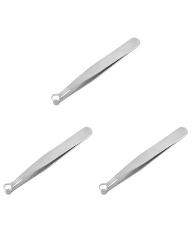 FRCOLOR 3 Pcs Nose Hair Clip Ear Hair Trimming Lady Facial Hair Nose Hair Remover Women Hair Removal Tool Trimming Tool for Brow Face Lip Gloss Miss Steel 9.6x0.7cmx3pcs Silverx3pcs
