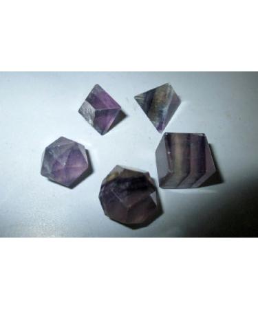 Jet Purple Flourite Sacred Geometry Set - Top Grade Merkaba Star with Velvet Pouch and Free Booklet - Crystal Therapy for Chakra Balancing and Healing - Buy Online on GoSupps.com