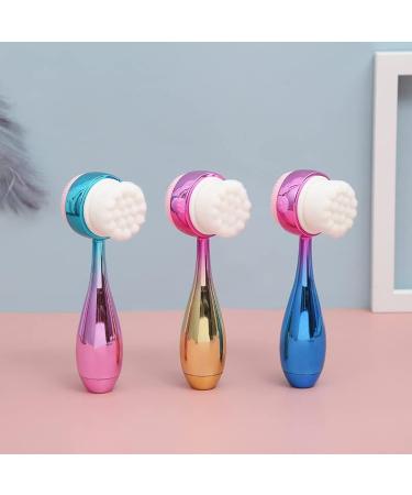 Buy 2 in 1 Double-Sided Facial Cleansing Brush - Soft Bristles in Electroplated Pink-Blue | International Shipping - Buy Online on GoSupps.com