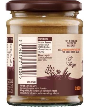 Meridian Smooth Peanut Butter Salt Free 280g (Pack of 4) - Buy Online on GoSupps.com