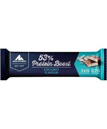 Multipower 53% Protein Boost - 20 x 45g Protein Bar Mix Box | 24g Protein per Bar | 3 Delicious Flavors | International Shipping Available - Buy Online on GoSupps.com