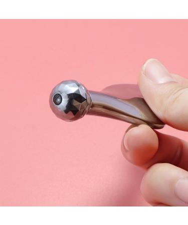 3D Eye Cream Massager - Double Heads Rotating Roller Ball & Mini Scraping Board for Skin Care - Silver - Buy Online on GoSupps.com