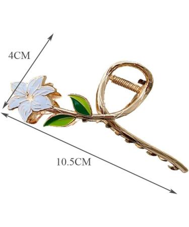 Barrette Women Hair Claw Claws Clips Hair Accessories Elegant Lily Flower Hair Claws Women Metal Hair Clips Grab Shark Hairpins Accessories 1PC Gold - Buy Online on GoSupps.com