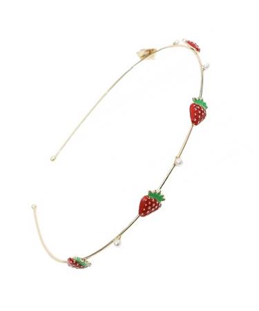 Holibanna Strawberry Headband Metal Headband Hair Hoop Women Hairband Girls Headdress