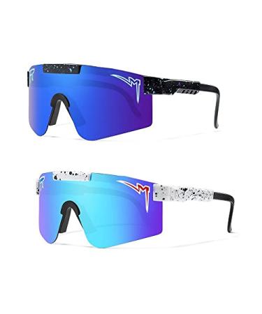 MINH 2 Pack P - VIP SUNGLASSES YOUTH for Men Women Polarized Eyewear, UV400 Sports Biking Hiking Fishing Golf Running C5-c10