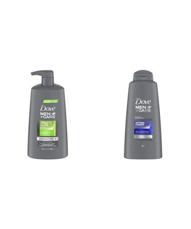 Dove Men + Care Body & Face Wash Extra Fresh 695 ml + Dove Men + Care Shampoo Oxygen Charge 750 ML Body Wash + Charge 750 ML