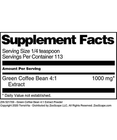 Green Coffee Bean 4:1 Extract Powder (4 oz ZIN: 521709) - Buy Online on GoSupps.com